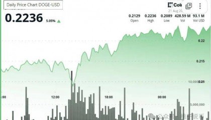 鲸鱼豪掷6.8亿DOGE！狗狗币0.21美元低点V型反弹能否持续？